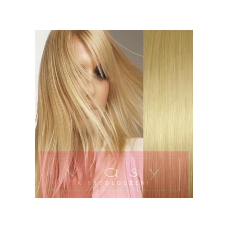 Clip in vlasy 43cm 100% lidské - REMY 70g – světlejší blond