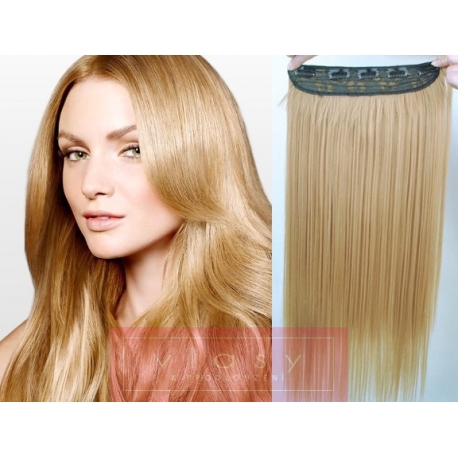Clip in pás z pravých vlasů 63cm rovný – přírodní blond
