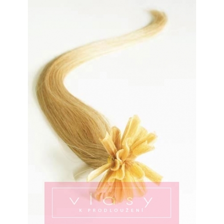 Vlasy evropského typu k prodlužování keratinem 40cm - přírodní blond