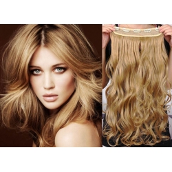 Clip in pás z pravých vlasů 43cm vlnitý – přírodní / světlejší blond