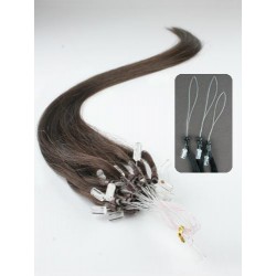 Vlasy pro metodu Micro Ring / Easy Loop / Easy Ring / Micro Loop 40cm – tmavě hnědé