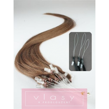 Vlasy pro metodu Micro Ring / Easy Loop / Easy Ring / Micro Loop 40cm – světlejší hnědá