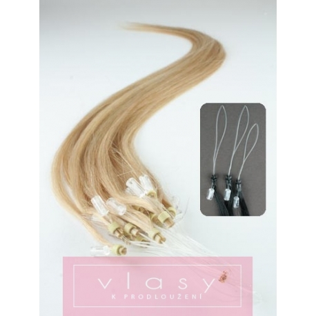 Vlasy pro metodu Micro Ring / Easy Loop / Easy Ring / Micro Loop 40cm – přírodní blond