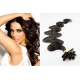 Vlnité vlasy evropského typu k prodlužování keratinem 60cm - přírodní černé