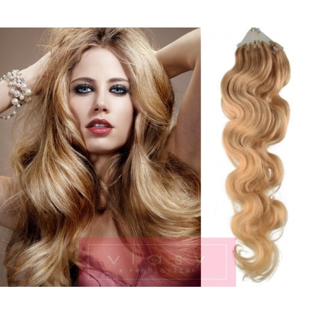 Vlnité vlasy Micro Ring / Easy Loop / Easy Ring / Micro Loop 60cm – přírodní blond