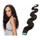 Vlnité vlasy pro metodu Pu Extension / Tape Hair / Tape IN 50cm - přírodní černé