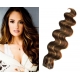 Vlnité vlasy pro metodu Pu Extension / Tape Hair / Tape IN 50cm - tmavý melír