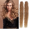 Kudrnaté vlasy pro metodu Pu Extension / Tape Hair / Tape IN 50cm - přírodní / světlejší blond