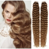 Kudrnaté vlasy pro metodu Pu Extension / Tape Hair / Tape IN 60cm - světle hnědé
