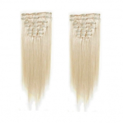 Clip in maxi set 63cm pravé lidské vlasy – REMY 240g – PLATINA