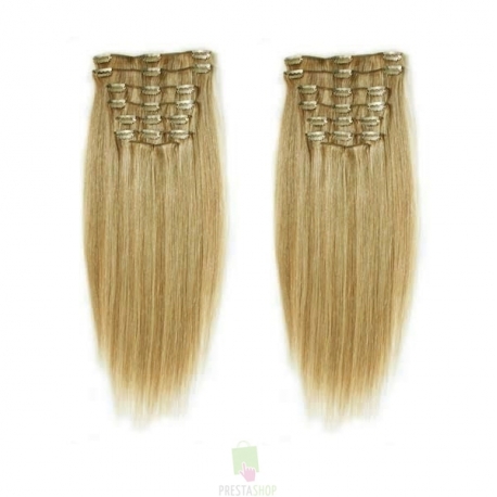 Clip in maxi set 53cm pravé lidské vlasy – REMY 200g – PŘÍRODNÍ/SVĚTLEJŠÍ BLOND