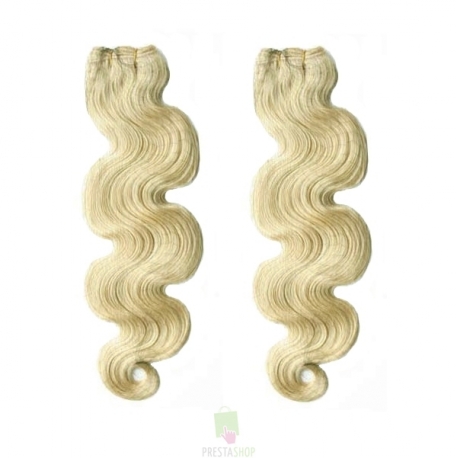 Vlnitý clip in maxi set 53cm pravé lidské vlasy – REMY 200g - NEJSVĚTLEJŠÍ BLOND