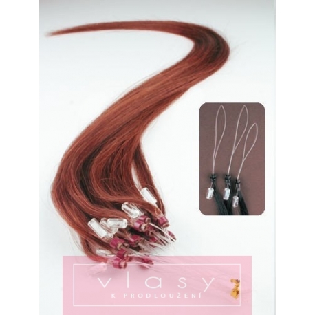 Vlasy pro metodu Micro Ring / Easy Loop / Easy Ring / Micro Loop 50cm – měděná