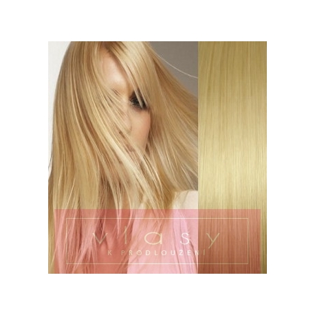 Clip in vlasy 53cm 100% lidské – REMY 100g – SVĚTLEJŠÍ BLOND