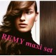 Clip in maxi set 63cm pravé lidské vlasy – REMY 240g – STŘEDNĚ HNĚDÁ
